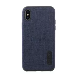   Szilikon telefonvédő (textil bevonat) SÖTÉTKÉK Apple iPhone X 5.8, Apple iPhone XS 5.8