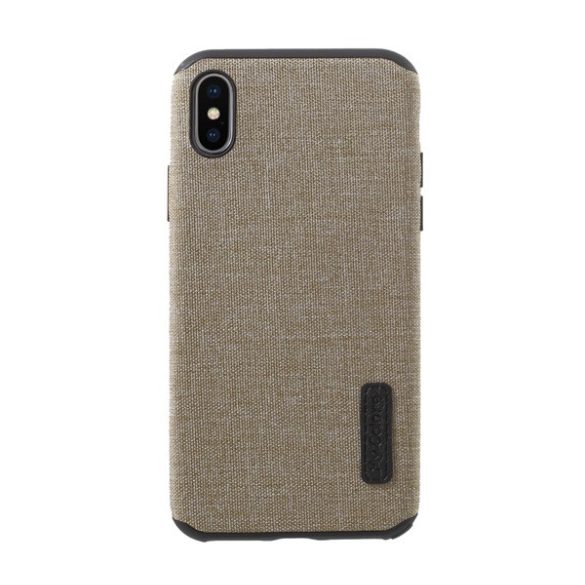 Szilikon telefonvédő (textil bevonat) VILÁGOSBARNA Apple iPhone X 5.8, Apple iPhone XS 5.8