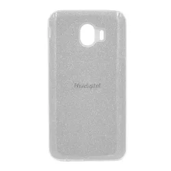   Szilikon telefonvédő (műanyag belső, csillogó hátlap) EZÜST Samsung Galaxy J4 (2018) SM-J400F