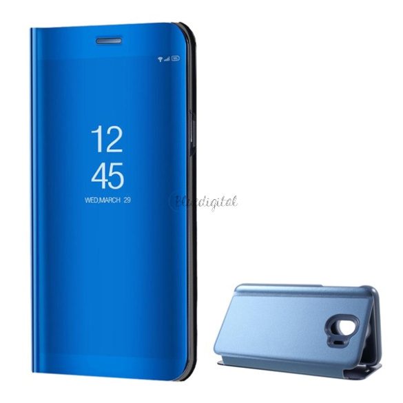 Tok álló (aktív FLIP, oldalra nyíló, asztali tartó funkció, tükrös felület, Mirror View Case) KÉK Samsung Galaxy J4 (2018) SM-J400F