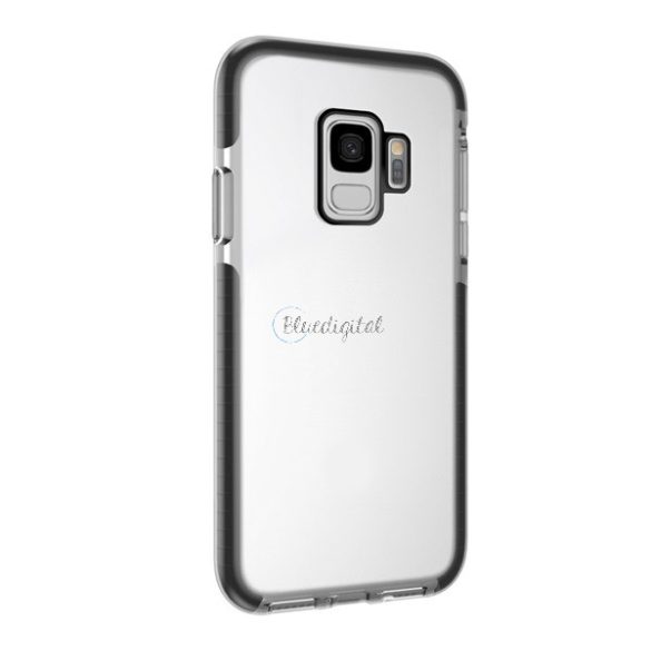 4-OK szilikon telefonvédő (közepesen ütésálló, légpárnás keret) FEKETE Samsung Galaxy S9 (SM-G960)
