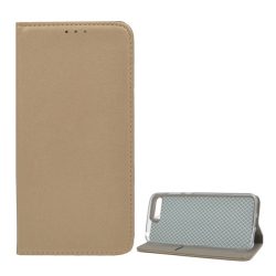   Tok álló, bőr hatású (FLIP, oldalra nyíló, asztali tartó funkció) ARANY Huawei Y6 (2018)