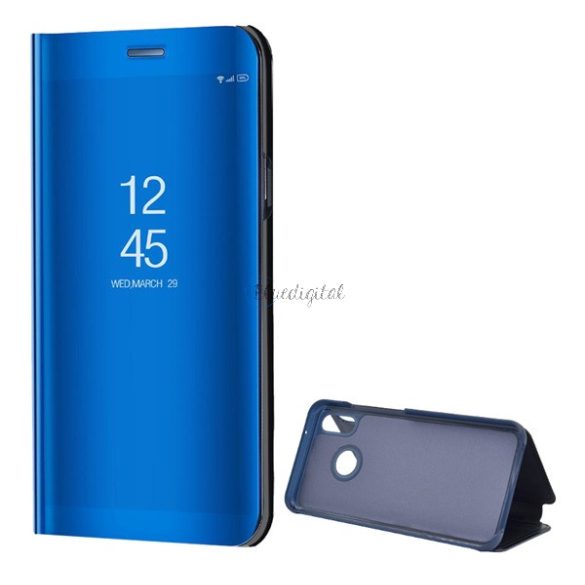 Tok álló (aktív FLIP, oldalra nyíló, asztali tartó funkció, tükrös felület, Mirror View Case) KÉK Huawei P20 Lite
