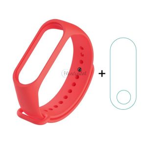 Szilikon keret (egyedi méret, szilikon szíj + full screen, PET kijelzővédő fólia) PIROS Xiaomi MI Band 3, Xiaomi MI Band 4