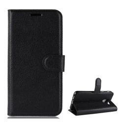   Tok álló, bőr hatású (FLIP, oldalra nyíló, asztali tartó funkció, prémium) FEKETE Samsung Galaxy J6 (2018) SM-J600F