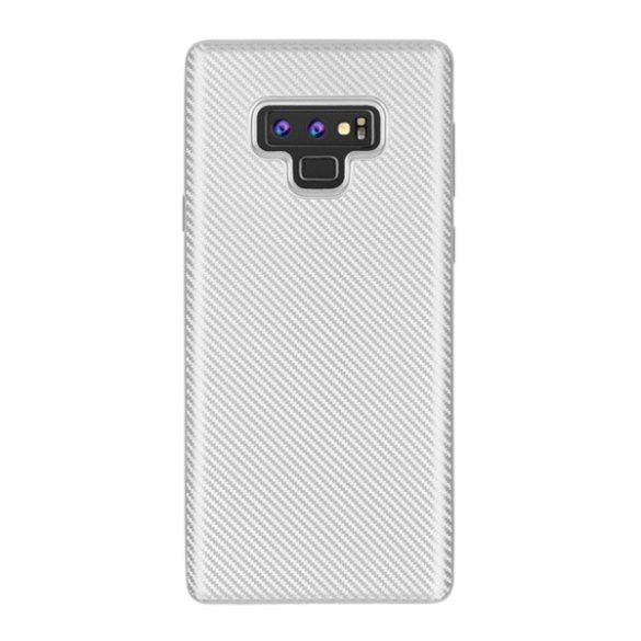 Szilikon telefonvédő (karbon minta) EZÜST Samsung Galaxy Note 9 (SM-N960F)