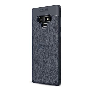 Szilikon telefonvédő (közepesen ütésálló, bőr hatású, varrás minta) SÖTÉTKÉK Samsung Galaxy Note 9 (SM-N960F)