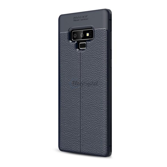 Szilikon telefonvédő (közepesen ütésálló, bőr hatású, varrás minta) SÖTÉTKÉK Samsung Galaxy Note 9 (SM-N960F)