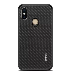   MOFI HONOR műanyag telefonvédő (szilikon keret, bőr hatású hátlap, fonott minta) FEKETE Xiaomi Mi 8 SE