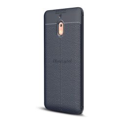   Szilikon telefonvédő (közepesen ütésálló, bőr hatású, varrás minta) SÖTÉTKÉK Nokia 2.1