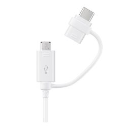   SAMSUNG adatkábel USB - microUSB/Type-C (Type-C csak töltés, 150cm) FEHÉR