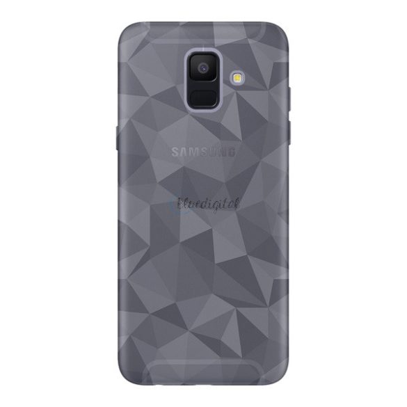 Szilikon telefonvédő (3D, gyémánt minta) FÜSTSZÍNŰ Samsung Galaxy A6 (2018) SM-A600F