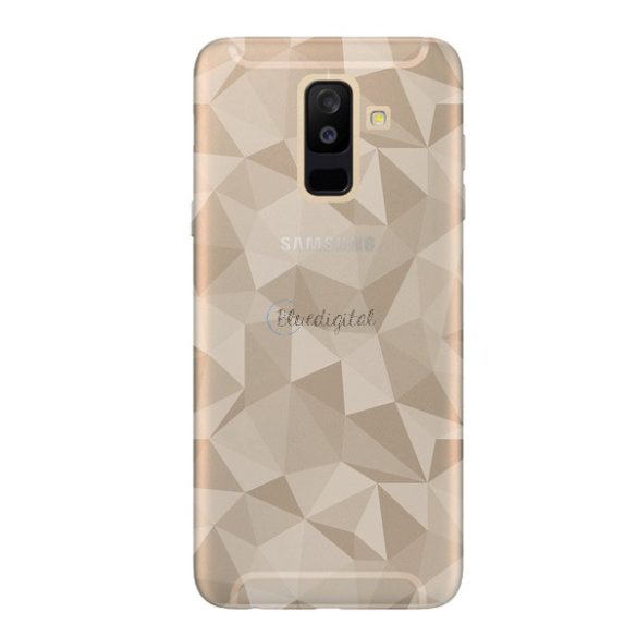 Szilikon telefonvédő (3D, gyémánt minta) FÜSTSZÍNŰ Samsung Galaxy A6+ (2018) SM-A605F