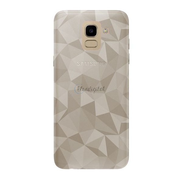 Szilikon telefonvédő (3D, gyémánt minta) FÜSTSZÍNŰ Samsung Galaxy J6 (2018) SM-J600F