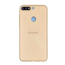   Szilikon telefonvédő (karbon minta) ARANY Huawei Y7 Prime 2018 (Y7 2018)
