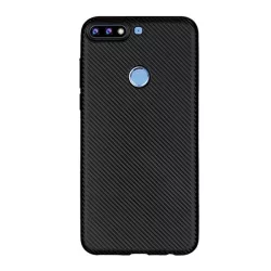   Szilikon telefonvédő (karbon minta) FEKETE Huawei Y7 Prime 2018 (Y7 2018)