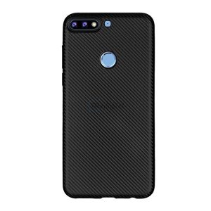 Szilikon telefonvédő (karbon minta) FEKETE Huawei Y7 Prime 2018 (Y7 2018)