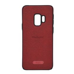   Szilikon telefonvédő (ultravékony, közepesen ütésálló, bőr hatású) PIROS Samsung Galaxy S9 (SM-G960)