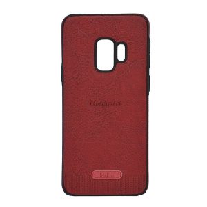 Szilikon telefonvédő (ultravékony, közepesen ütésálló, bőr hatású) PIROS Samsung Galaxy S9 (SM-G960)