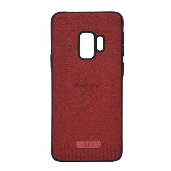 Szilikon telefonvédő (ultravékony, közepesen ütésálló, bőr hatású) PIROS Samsung Galaxy S9 (SM-G960)