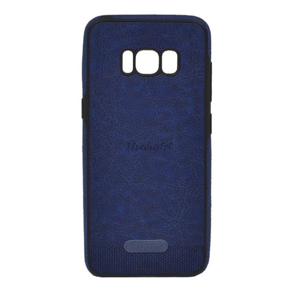 Szilikon telefonvédő (ultravékony, közepesen ütésálló, bőr hatású) KÉK Samsung Galaxy S8 (SM-G950)