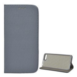   Tok álló, bőr hatású (FLIP, oldalra nyíló, asztali tartó funkció, rombusz minta) SZÜRKE Huawei Y6 (2018)