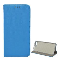   Tok álló, bőr hatású (FLIP, oldalra nyíló, asztali tartó funkció, rombusz minta) VILÁGOSKÉK Huawei Y6 (2018)
