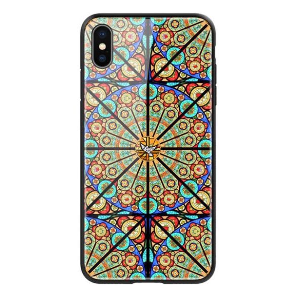 NILLKIN BRILLIANCE telefonvédő szilikon keret (BUMPER, közepesen ütésálló, edzett üveg hátlap, mandala minta) SZÍNES Apple iPhone XS Max 6.5