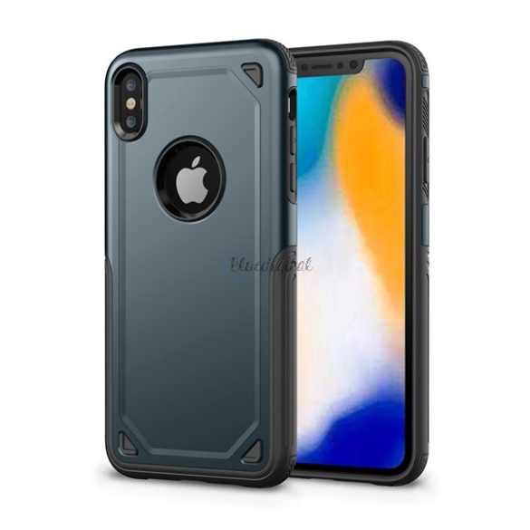 Defender műanyag telefonvédő (közepesen ütésálló, szilikon belső, ultravékony, logó kivágás) SÖTÉTKÉK Apple iPhone XS Max 6.5