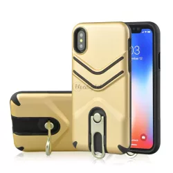   Defender műanyag telefonvédő (közepesen ütésálló, gumírozott, fém kitámasztó) ARANY Apple iPhone XR 6.1