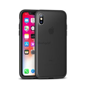 IPAKY SPECTER műanyag telefonvédő (szilikon keret, közepesen ütésálló) FEKETE Apple iPhone XS Max 6.5