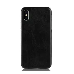   Műanyag telefonvédő (bőr hatású) FEKETE Apple iPhone XR 6.1