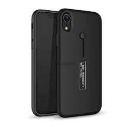   Műanyag telefonvédő (gumírozott, ujjra húzható szilikon) FEKETE Apple iPhone XS Max 6.5