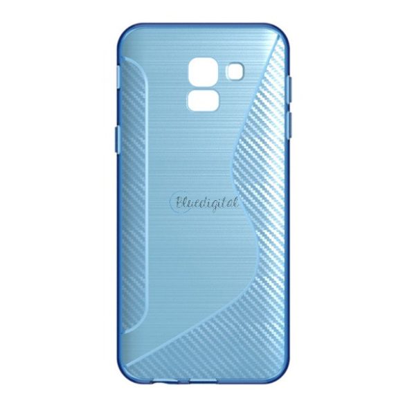 Szilikon telefonvédő (S-line, karbon minta) VILÁGOSKÉK Samsung Galaxy J6 (2018) SM-J600F