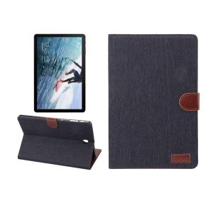 Tok álló, bőr hatású (FLIP, oldalra nyíló, asztali tartó, textil bevonat) SZÜRKÉSKÉK Samsung Galaxy Tab S4 10.5 WIFI (SM-T830), Samsung Galaxy Tab S4 10.5 LTE (SM-T835)