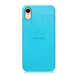   Szilikon telefonvédő (műanyag hátlap, lyukacsos minta) VILÁGOSKÉK Apple iPhone XR 6.1