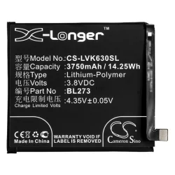   CAMERON SINO Li-Polymer akku (3.8V/3750mAh, Lenovo BL273 kompatibilis) FEKETE Lenovo K6 Note (K53a48)