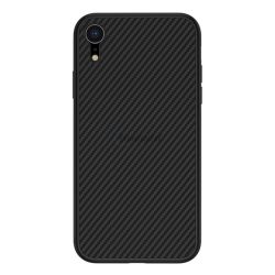   NILLKIN SYNTHETIC FIBER műanyag telefonvédő (környezetbarát, karbon minta) FEKETE Apple iPhone XR 6.1