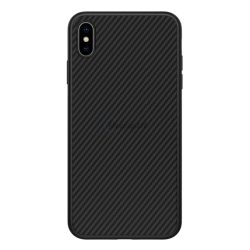   NILLKIN SYNTHETIC FIBER műanyag telefonvédő (környezetbarát, karbon minta) FEKETE Apple iPhone XS Max 6.5