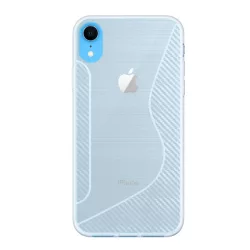   Szilikon telefonvédő (S-line, karbon minta) ÁTLÁTSZÓ Apple iPhone XR 6.1