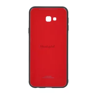 Műanyag telefonvédő (közepesen ütésálló, üveg hátlap) PIROS Samsung Galaxy J4 Plus (SM-J415F)