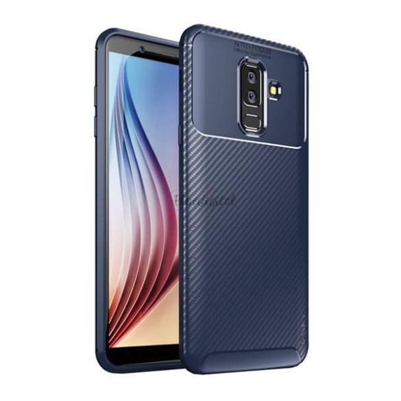IPAKY szilikon telefonvédő (karbon minta) KÉK Samsung Galaxy A6+ (2018) SM-A605F