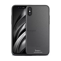   IPAKY szilikon telefonvédő (ultravékony, karbon minta) SZÜRKE Apple iPhone XS Max 6.5