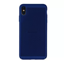   Műanyag telefonvédő (gumírozott, lyukacsos minta) SÖTÉTKÉK Apple iPhone XS Max 6.5