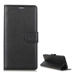  Tok álló, bőr hatású (FLIP, oldalra nyíló, asztali tartó funkció, prémium) FEKETE Huawei Mate 20 Pro