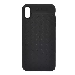   USAMS Woven szilikon telefonvédő (fonott minta) FEKETE Apple iPhone XS Max 6.5