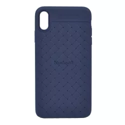   USAMS Woven szilikon telefonvédő (fonott minta) SÖTÉTKÉK Apple iPhone XS Max 6.5
