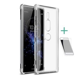   IMAK szilikon telefonvédő (közepesen ütésálló, légpárnás sarok + képernyővédő fólia) ÁTLÁTSZÓ Sony Xperia XZ2 Premium (H8166)
