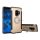Műanyag telefonvédő (szilikon keret, asztali tartó funkció, telefontartó gyűrű, beépített fémlemez, karbon minta) ARANY Samsung Galaxy S9 (SM-G960)