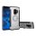 Műanyag telefonvédő (szilikon keret, asztali tartó funkció, telefontartó gyűrű, beépített fémlemez, karbon minta) EZÜST Samsung Galaxy S9 (SM-G960)